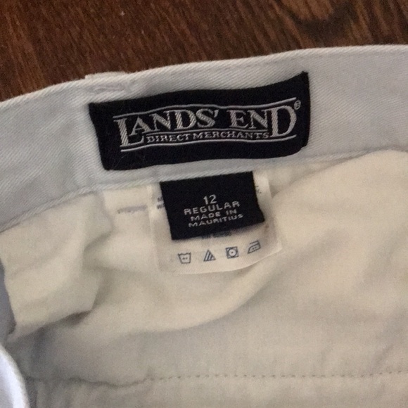 Land's End Women's 12 Vintage 100% Cotton Light Blue Mid-Thigh Bermuda Shorts - Picture 4 of 6